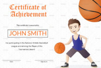 Simple Basketball Tournament Certificate Template Free