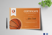 Simple Basketball Tournament Certificate Template Free