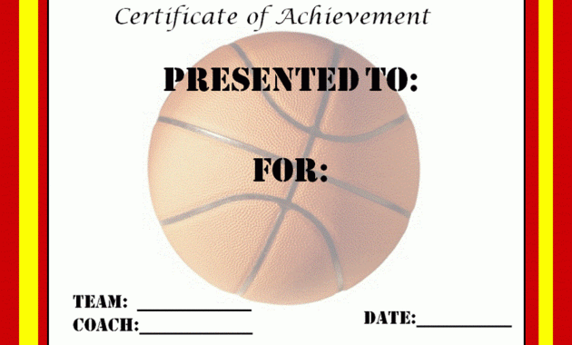 Simple Basketball Tournament Certificate Templates