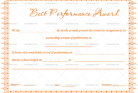 Simple Best Performance Certificate Template
