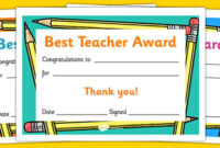 Simple Best Teacher Certificate