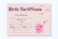 Simple Birth Certificate Template For Microsoft Word