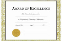 Simple Blank Award Certificate Templates Word