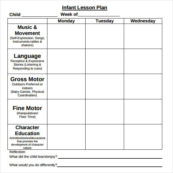 Simple Blank Preschool Lesson Plan Template