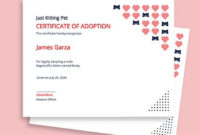 Simple Cat Adoption Certificate Templates