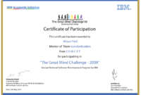 Simple Certificate Of Participation Template Doc 10 Ideas