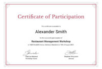 Simple Certification Of Participation Free Template
