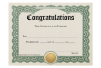 Simple Congratulations Certificate Template 10 Awards