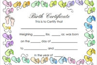 Simple Cute Birth Certificate Template