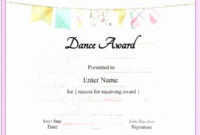 Simple Dance Certificate Template