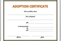 Simple Dog Adoption Certificate Template