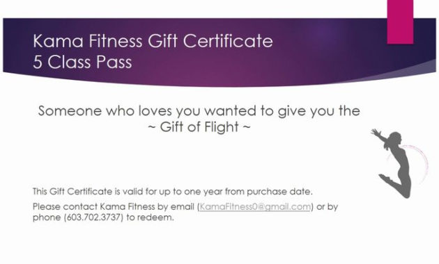 Simple Fitness Gift Certificate Template