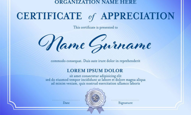 Simple Formal Certificate Of Appreciation Template