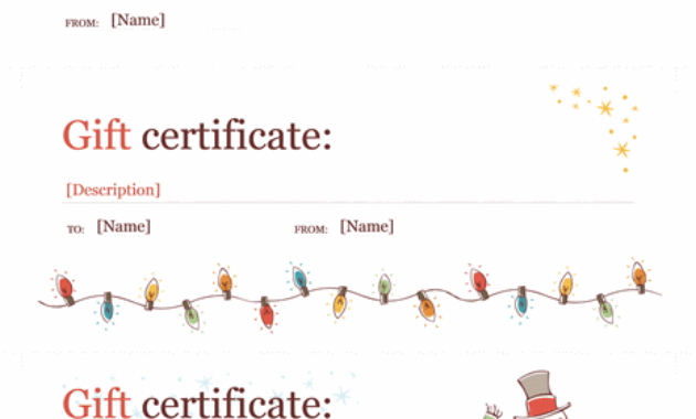 Simple Free Christmas Gift Certificate Templates