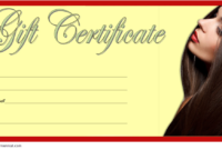 Simple Free Printable Beauty Salon Gift Certificate Templates