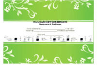 Simple Free Printable Manicure Gift Certificate Template