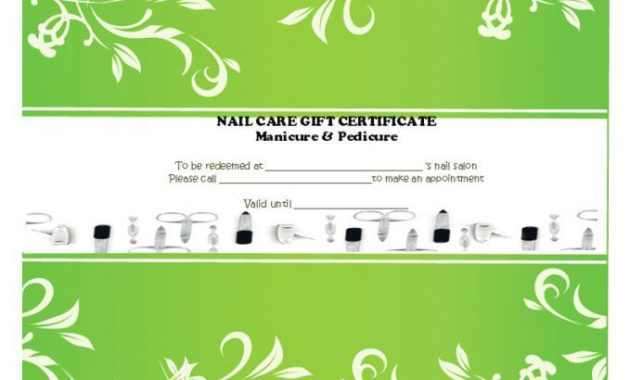 Simple Free Printable Manicure Gift Certificate Template