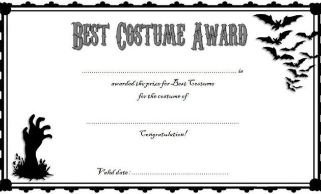 Simple Halloween Costume Certificate