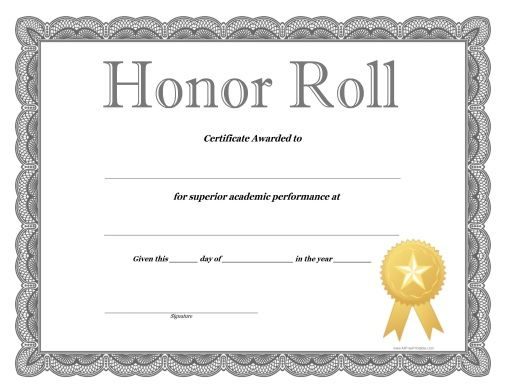 Simple Honor Award Certificate Templates