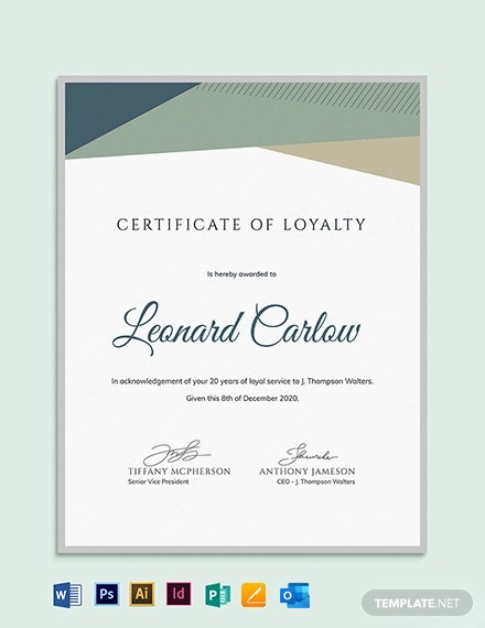 Simple Long Service Award Certificate Templates