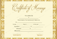 Simple Marriage Certificate Template Word 10 Designs