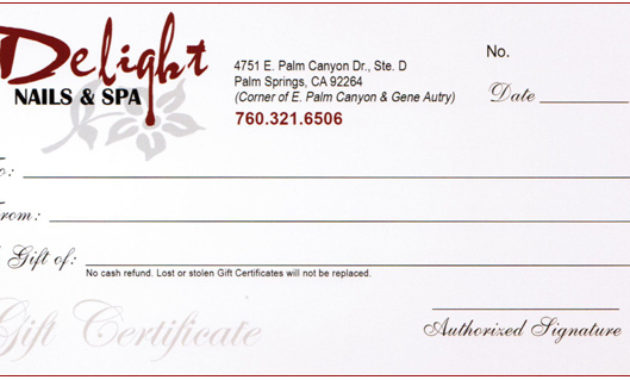Simple Nail Salon Gift Certificate