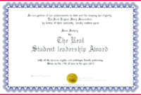 Simple Outstanding Student Leadership Certificate Template Free