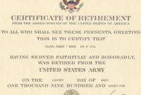 Simple Retirement Certificate Templates