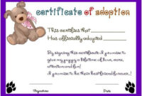 Simple Stuffed Animal Adoption Certificate Editable Templates