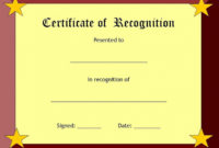 Simple Template For Recognition Certificate