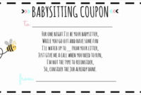 Stunning 7 Babysitting Gift Certificate Template Ideas