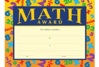 Stunning 9 Math Achievement Certificate Template Ideas