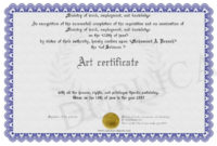Stunning Art Certificate Template Free