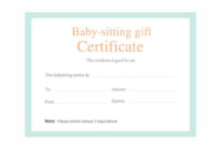 Stunning Babysitting Gift Certificate Template