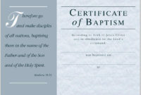Stunning Baptism Certificate Template Word