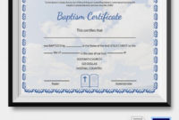 Stunning Baptism Certificate Template Word