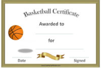 Stunning Basketball Tournament Certificate Template