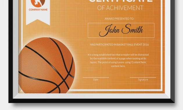 Stunning Basketball Tournament Certificate Templates