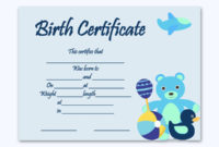Stunning Birth Certificate Template For Microsoft Word
