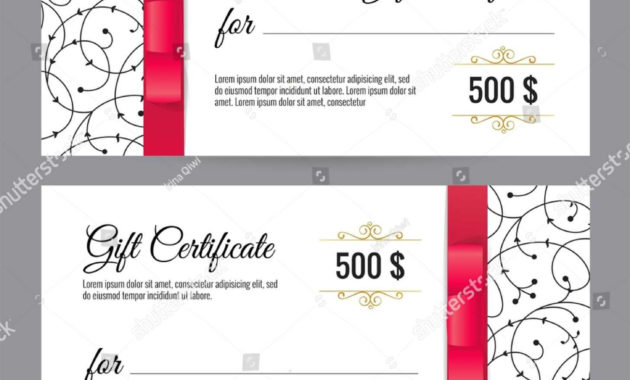 Stunning Black And White Gift Certificate Template Free