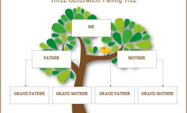 Stunning Blank Family Tree Template 3 Generations