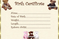 Stunning Build A Bear Birth Certificate Template