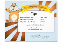 Stunning Cat Adoption Certificate Template