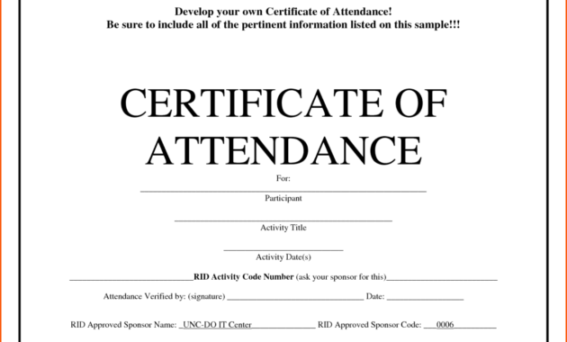 Stunning Certificate Of Attendance Conference Template