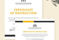 Stunning Certificate Of Destruction Template