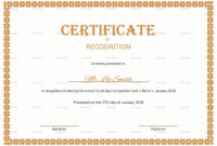 Stunning Certificate Of Recognition Template Word