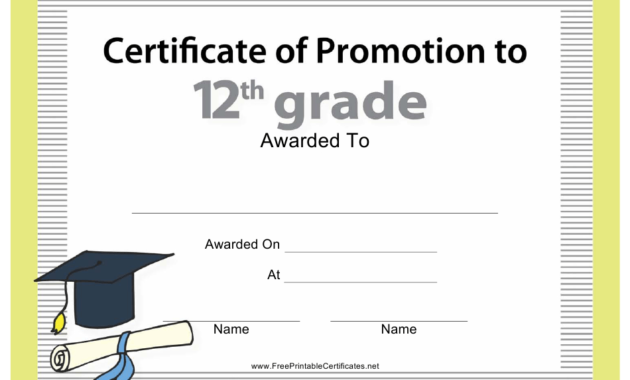 Stunning Certificate Of School Promotion 10 Template Ideas