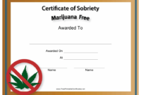 Stunning Certificate Of Sobriety Template Free