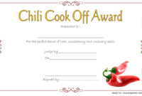 Stunning Chili Cook Off Award Certificate Template Free