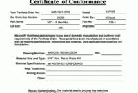 Stunning Conformity Certificate Template